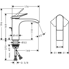 Hansgrohe Vivenis 110 Lavabo Bataryası Krom Gider Seti Dahil 75020000