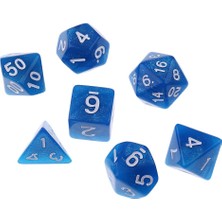 Vogue Zar Dnd Rpg Masa Oyunları Için 7x Polyhedral Zar 16MM Mavi (Yurt Dışından)