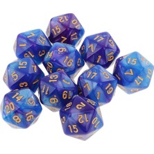 Vogue 10 Piece 20 Taraflı Zar D20 Mavi Mor Için Polyhedral Zar (Yurt Dışından)