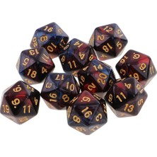 Vogue 10 Adet D20 Polyedral Zar 20 Taraflı Zar Dnd Rpg Mtg Kırmızı + Siyah Için (Yurt Dışından)