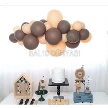 Çikolata Kahve-Ten Pastel Renk Balon Zinciri 100 Adet+5 mt Balon Zinciri