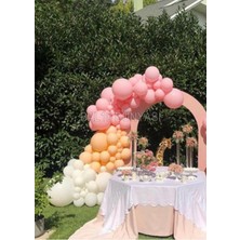 Pembe Beyaz ve Ten Rengi Balon Zinciri 70 Adet+5 mt Balon Zinciri