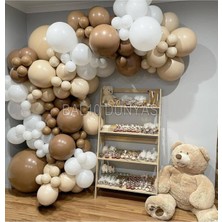Karamel Ten Beyaz Pastel Renk Balon Zinciri 50 Adet+5 mt Balon Zinciri