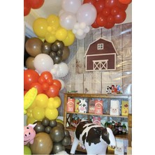 Sarı-Kırmızı-Beyaz-Karamel-Turuncu-Kahve Renk Balon Zinciri 100 Adet+5 mt Balon Zinciri