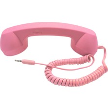 Retro Telefon Ahizesi 3.5mm Klasik Mini iPhone iPad Cep Telefonları Için Pembe