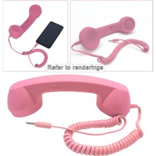 Retro Telefon Ahizesi 3.5mm Klasik Mini iPhone iPad Cep Telefonları Için Pembe