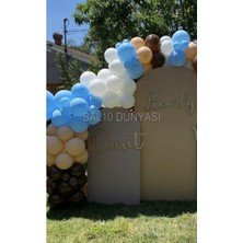 Pastel Mavi Beyaz Çikolata Kahve Ten Rengi Balon Zinciri 100 Adet+5 mt Balon Zinciri