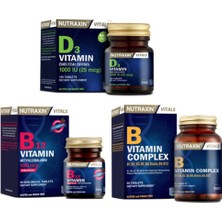 Nutraxin D3 Vitamini 1000 Iu 120 Tablet+Vitamin B12 1000 Mcg 60 Dilaltı Tableti+B Vitamin Complex 60 Tablet