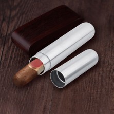 Three Beans Nefis Kalınlaşmış Paslanmaz Çelik Puro Tüp Kutusu Silindirik Tek Taşınabilir Iş Metal Sigara Seti Hediye Butik - (Yurt Dışından)