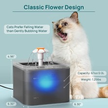 Three Beans Otomatik Pet Su Çeşmesi Kedi Su Dağıtıcısı USB Dilsiz Şeffaf Drinker Köpek Içme Besleyici Kase LED Seviye Ekran ile | Kedi Besleme ve sulama Malzemeleri (Siyah) - (Yurt Dışından)
