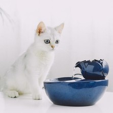 Three Beans Elektrikli Seramik Kedi Su Çeşmesi - Mavi (Yurt Dışından)