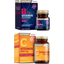 Nutraxin B12 Vitamini 1000 Mcg 60 Dilaltı Tableti C Vitamini 1000MG 30 Tablet