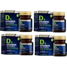 Nutraxin Vitamin ve Mineral Takviyesi - D3 Vitamini 120 Tablet X4 Adet