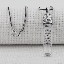 Tesbih Sepetim Ayetel Kürsi Dualı Zemzem Sulu 925 Ayar Gümüş Kolye