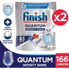 Finish Quantum Infinity Shine 166 Kapsül Bulaşık Makinesi Deterjanı Tableti (83X2)
