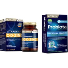 Nutraxin Vitamin Max ( C ,d , Zinc ) 60 Tablet + Probiota (Özel Probiyotik Desteği) 60 Tablet