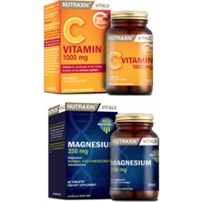 Nutraxin Magnezyum Takviyesi 250 Mg 60 Tablet + C Vitamini 1000 Mg 30 Tablet