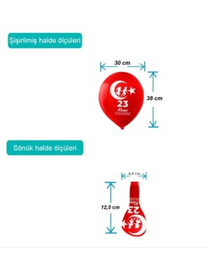 23 Nisan Baskılı Pastel Balon 6 Adet