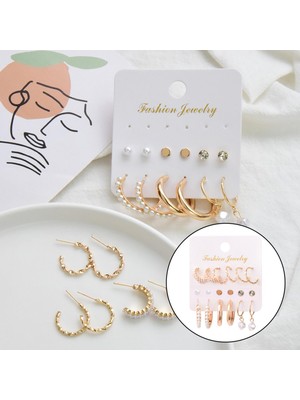 Lanfan 9 Pairs Hoop Küpe Kızlar Için Set Jewel Olmayan Piercing Aksesuarlar (Yurt Dışından)