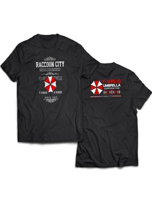Remonz Resident Evil Çift Baskılı %100 Pamuk Oversize T-Shirt Büyük Beden Tişört