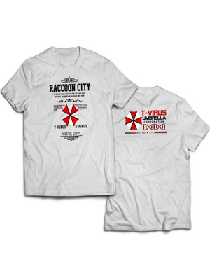 Remonz Resident Evil Çift Baskılı %100 Pamuk Oversize T-Shirt Büyük Beden Tişört