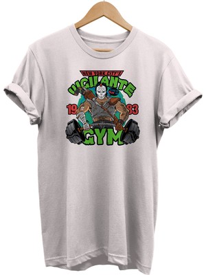 Remonz Ninja Turtles Casey Jones Baskılı %100 Pamuk Oversize T-Shirt Büyük Beden Tişört