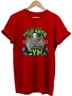 Remonz Ninja Turtles Casey Jones Baskılı %100 Pamuk Oversize T-Shirt Büyük Beden Tişört