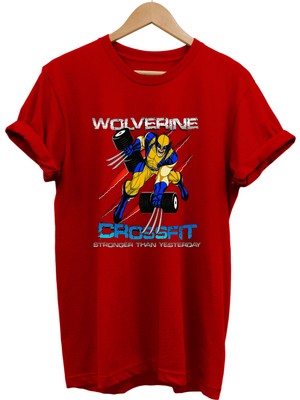 Remonz X-Men Wolverine Gym Baskılı %100 Pamuk Oversize T-Shirt Büyük Beden Tişört