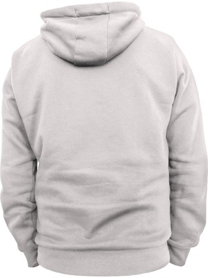 Remonz Pamuk, 3 Ipl. Şardonlu, Içi Tamamen Polar, Çok Kalın (600 Gr) Beyaz Kapüşonlu Sweatshirt