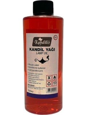 Kandillo Kırmızı Kandil Yağı Kokusuz Dumansız Iç Mekan Gaz Lambası Yakıtı 250 ml