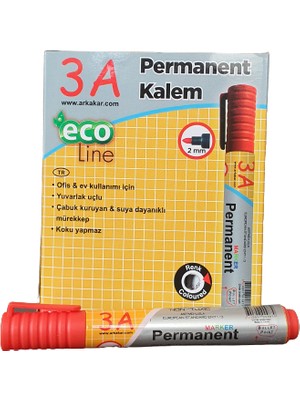 Cmk 3A Permanent Marker Koli Kalemi 12'li Paket Kırmızı