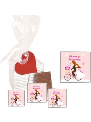 Agrand Madlen Çikolata Nişanımıza Hoşgeldiniz Agrand Marka 25 Adet Jelatin Poşette Kurdelalı Kalp Etiketli