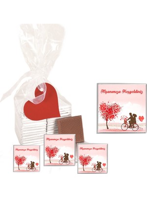 Agrand Madlen Çikolata Nişanımıza Hoşgeldiniz Agrand Marka 25 Adet Jelatin Poşette Kurdelalı Kalp Etiketli