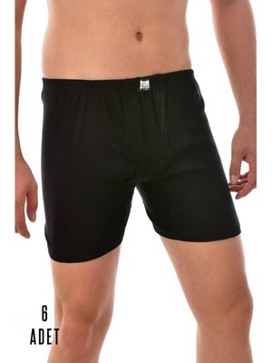 Tutku 6'lı Paket 0111 Ribana Erkek Boxer Paçalı Arjantin Siyah