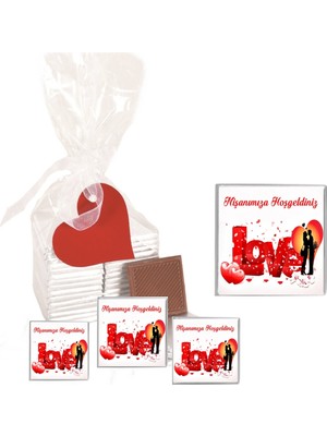 Agrand Madlen Çikolata Nişanımıza Hoşgeldiniz Agrand Marka 25 Adet Jelatin Poşette Kurdelalı Kalp Etiketli