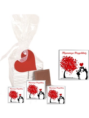 Agrand Madlen Çikolata Nişanımıza Hoşgeldiniz Agrand Marka 25 Adet Jelatin Poşette Kurdelalı Kalp Etiketli