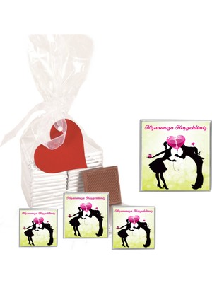 Agrand Madlen Çikolata Nişanımıza Hoşgeldiniz Agrand Marka 25 Adet Jelatin Poşette Kurdelalı Kalp Etiketli