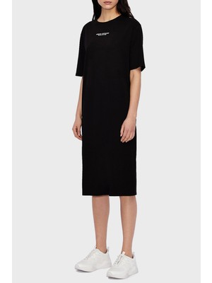 Armani Exchange Pamuklu Baskılı Yırtmaçlı Regular Fit Midi Elbise Bayan Elbise 8nyacf YJG3Z 1200