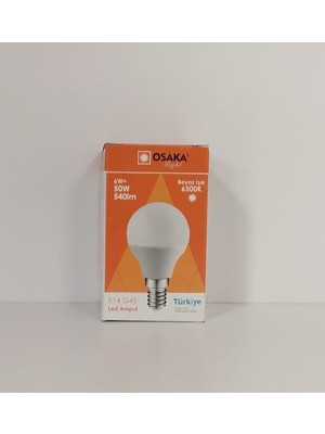 Osaka LED Ampül G45 E14 6W 230VOLT 540LM 6500K Beyaz LED036