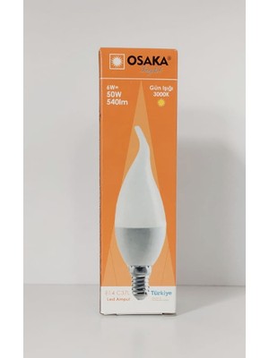 Osaka LED Kıvrık Mum Ampül E14 6W 230VOLT 540LM 3000K Sarı LED017