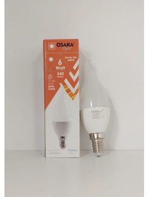 Osaka LED Kıvrık Mum Ampül E14 6W 230VOLT 540LM 6500K Beyaz LED018