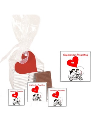 Agrand Madlen Çikolata Sargılı Düğünümüze Hoşgeldiniz Agrand Marka 70 Adet Jelatin Poşetli Kalpli Etiketli