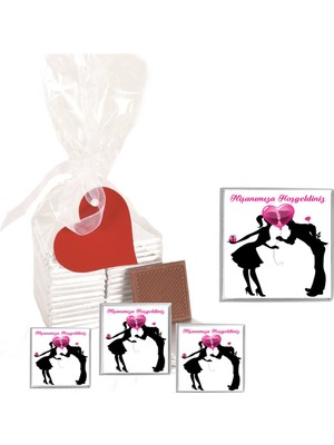 Agrand Madlen Çikolata Nişanımıza Hoşgeldiniz Agrand Marka 25 Adet Jelatin Poşette Kurdelalı Kalp Etiketli