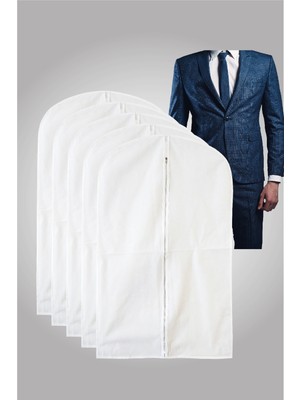 Pevabag Takım Elbise Kılıfı (Gamboç) Beyaz ( 5 Adet ) Düz Model 62*102 cm