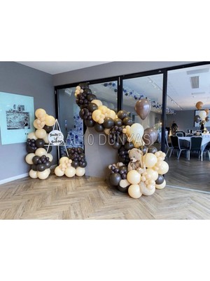 Çikolata Kahve-Ten Renk Balon Zinciri 50 Adet+5 mt Balon Zinciri