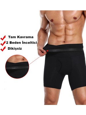 Secret Moda Premium Anında 2 Beden Incelten Duble Erkek Boxer Korse Siyah