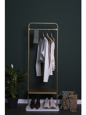Fec Reklam Aşil Metal Ayaklı Askılık Konfeksiyon Askılığı Gold Elbise Askılığı Kıyafet Askılığı