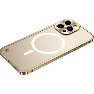 Metal Çerçeve Buzlu Pc Magsafe Durumda Apple İphone 13 Pro  Gold (Yurt Dışından)