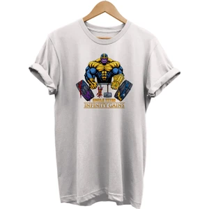 Avengers Thanos Gym Baskılı %100 Pamuk Oversize T-Shirt Büyük Beden Tişört