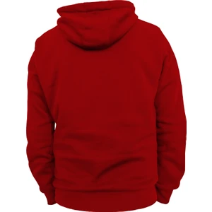 Pamuk, 3 Ipl. Şardonlu, Içi Tamamen Polar, Çok Kalın (600 Gr) Kırmızı Kapüşonlu Hoodie